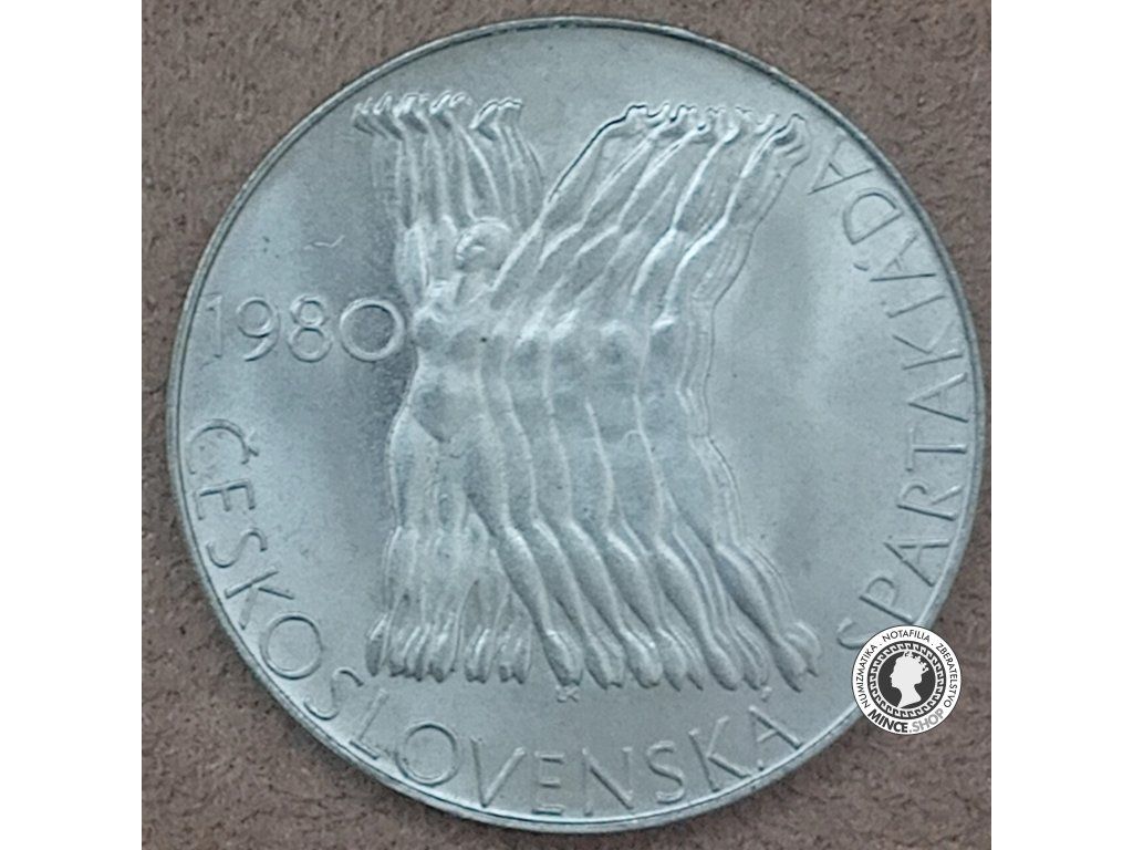 Strieborná minca 100kcs / 1980 - spartakiáda - kvalita BK 0/0