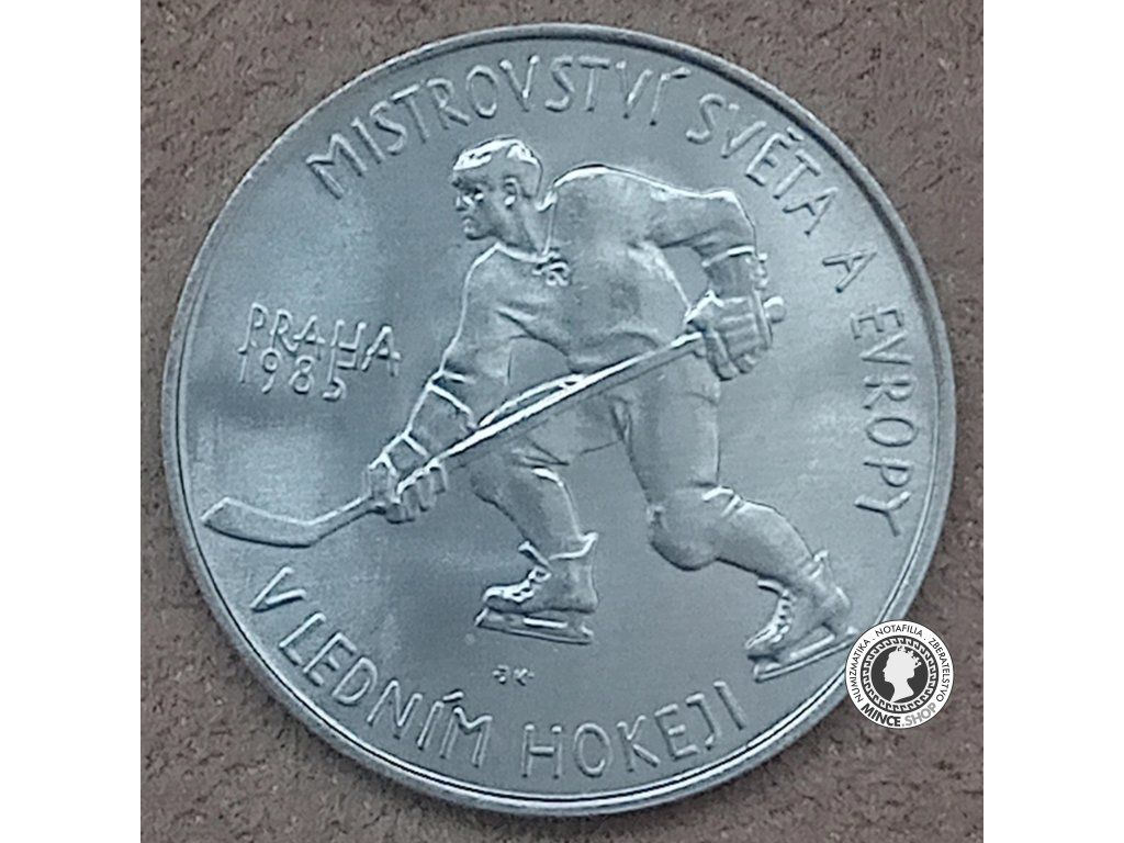 Strieborná minca 100kcs / 1985 - MS hokej - kvalita BK 0/0