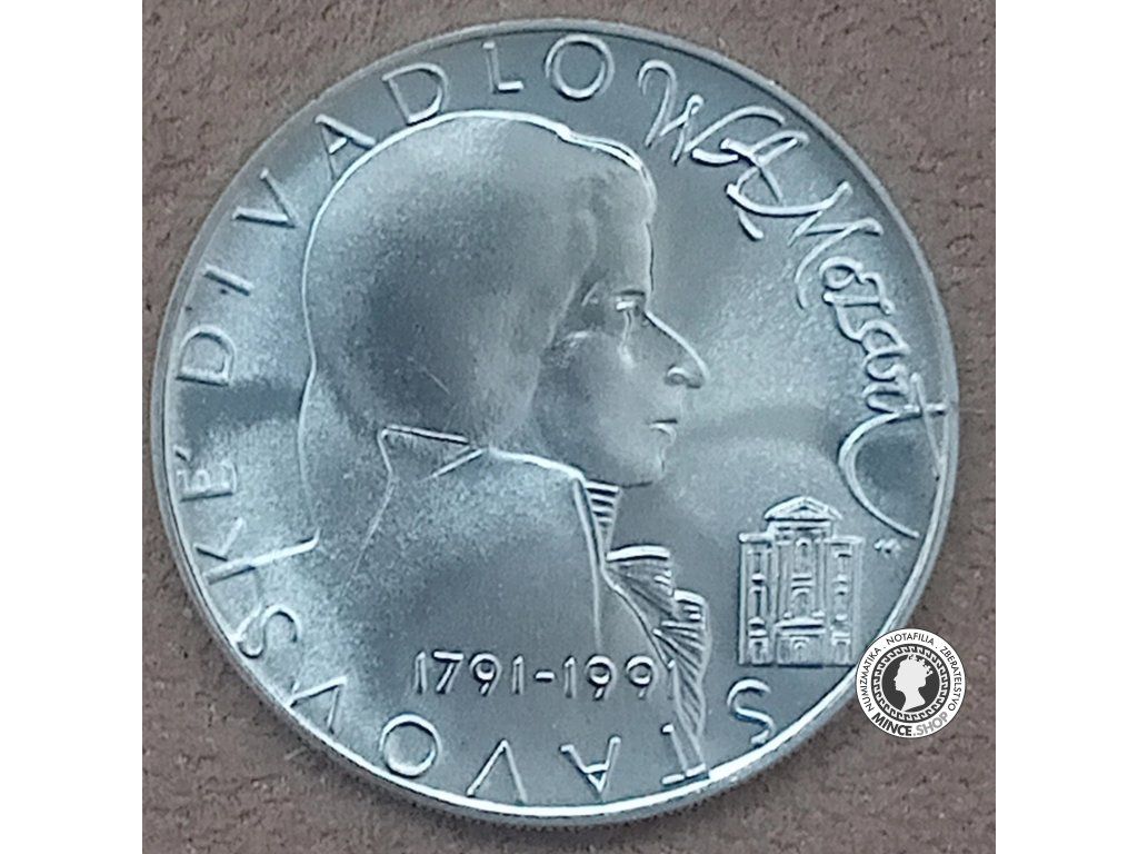 Strieborná minca 100kcs / 1991 - W.A.Mozart - kvalita BK 0/0