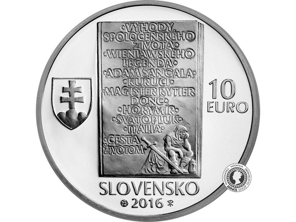 Strieborná minca Ag Proof 10€ / 2016 - Ladislav Nádaši-Jégé - 150. výročie narodenia