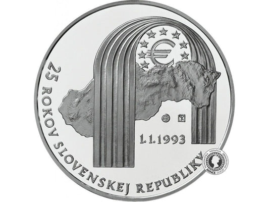 Strieborná minca Ag Proof 25€ / 2018 - Vznik Slovenskej republiky – 25. výročie