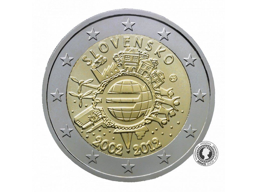 Slovensko 25 x 2 euro 2012 - 10. výročie zavedenia eura - rolka / roll UNC