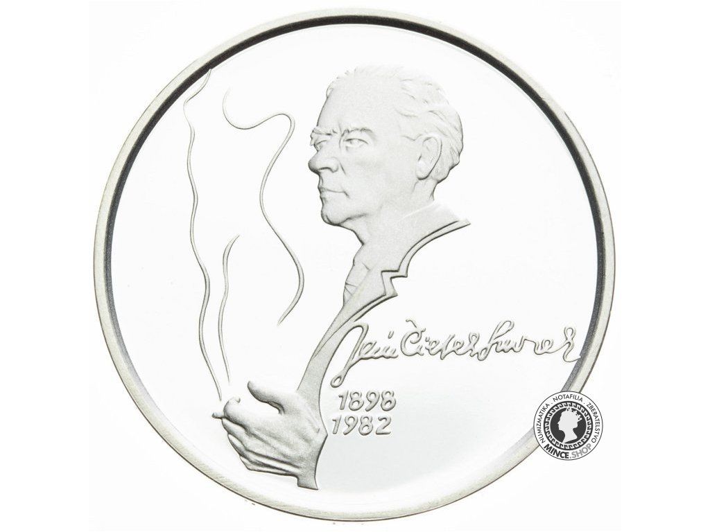 Strieborná minca 200 Sk/1998 PROOF - Ján Smrek - 150. výročie narodenia