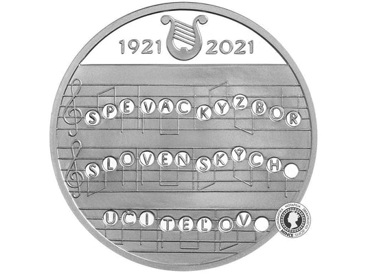 Strieborná minca Ag Proof 10€ / 2021 - 100. výročie vzniku Speváckeho zboru slovenských učiteľov