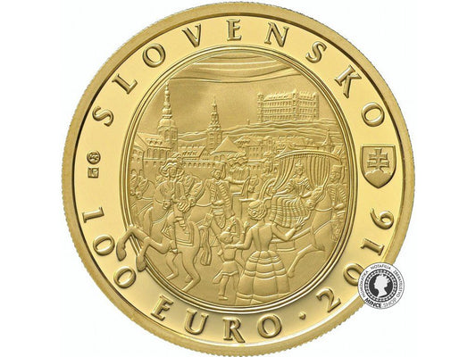 Zlatá minca Au Proof 100€ / 2016 - 275. výročie korunovácie Márie Terézie