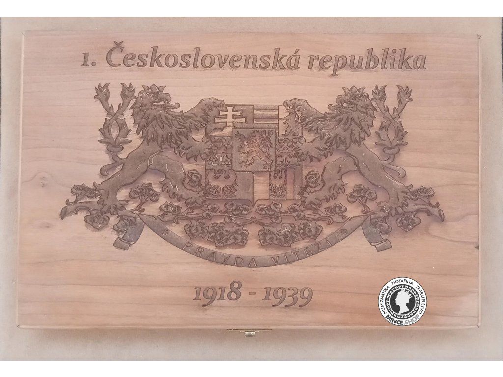 Drevená kazeta na mince 1.ČSR 1918-1939