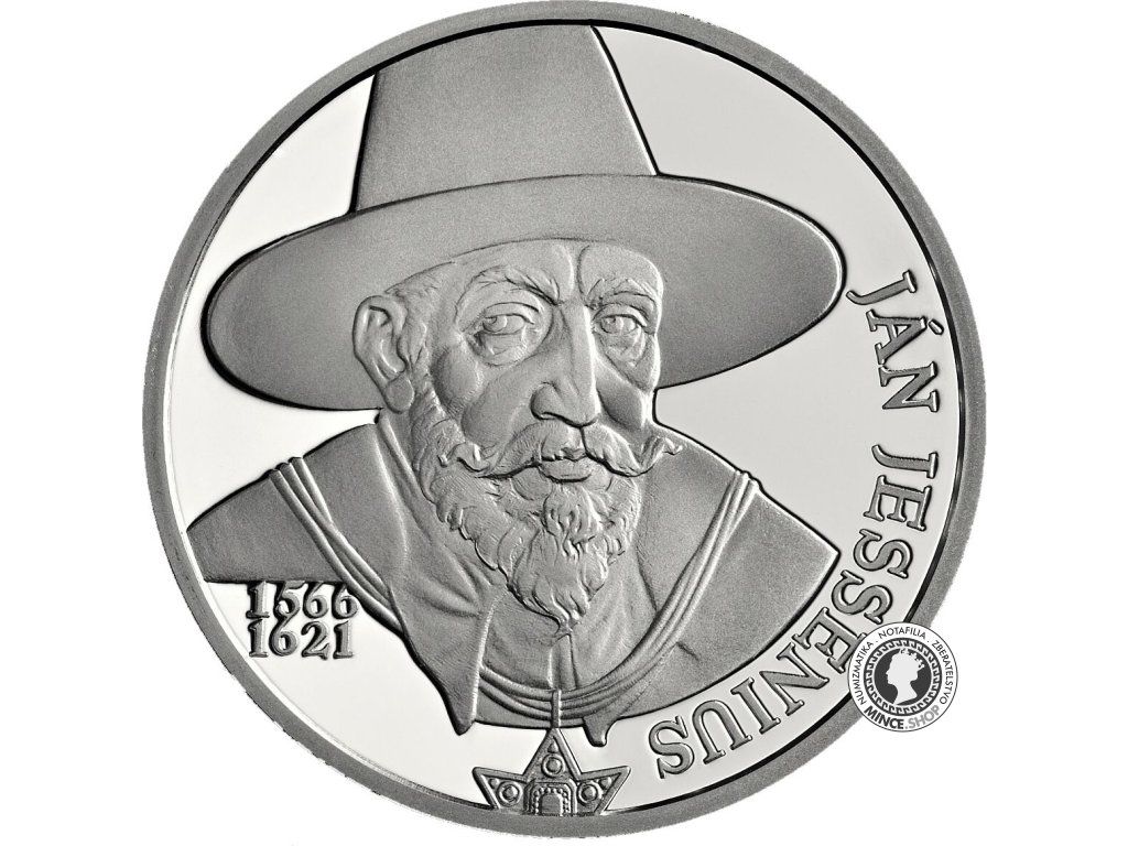 Strieborná minca Ag BK 10€ / 2016 - Jan Jesenius - 450. výročie narodenia
