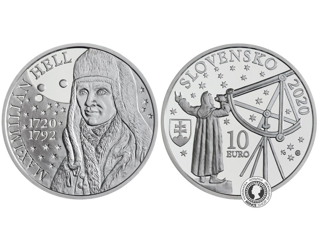 Strieborná minca Ag BK 10€ / 2020 - Maximilián Hell - 300. výročie narodenia