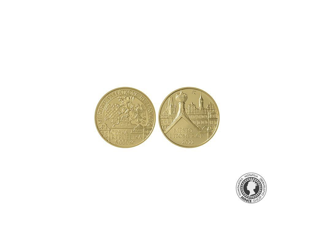 5000 Kč - Pamätná zlatá minca PROOF - Mesto Litoměřice