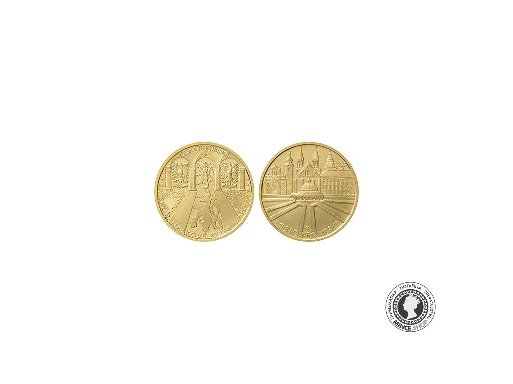 5000 Kč - Pamätná zlatá minca PROOF - Mesto Kroměříž