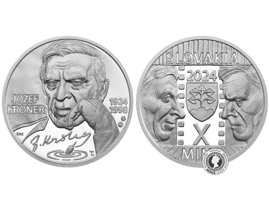 Strieborné medaily - Nezrealizované motívy zberateľských mincí 10€ - Jozef Kroner - 100.výročie narodenia