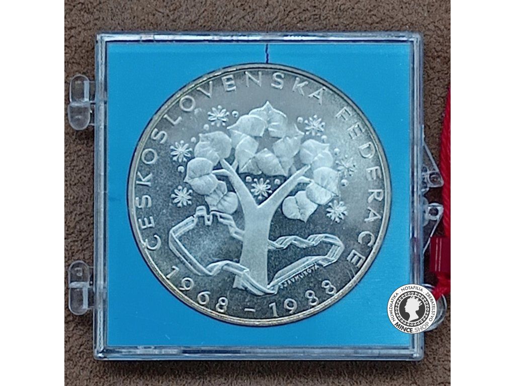 500 Kčs/1988 - Československá Federace - 20. výročie PROOF