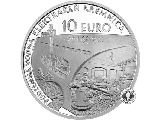 Strieborná minca Ag BK 10€ / 2021 - Elektraren Kremnica 100.výročie