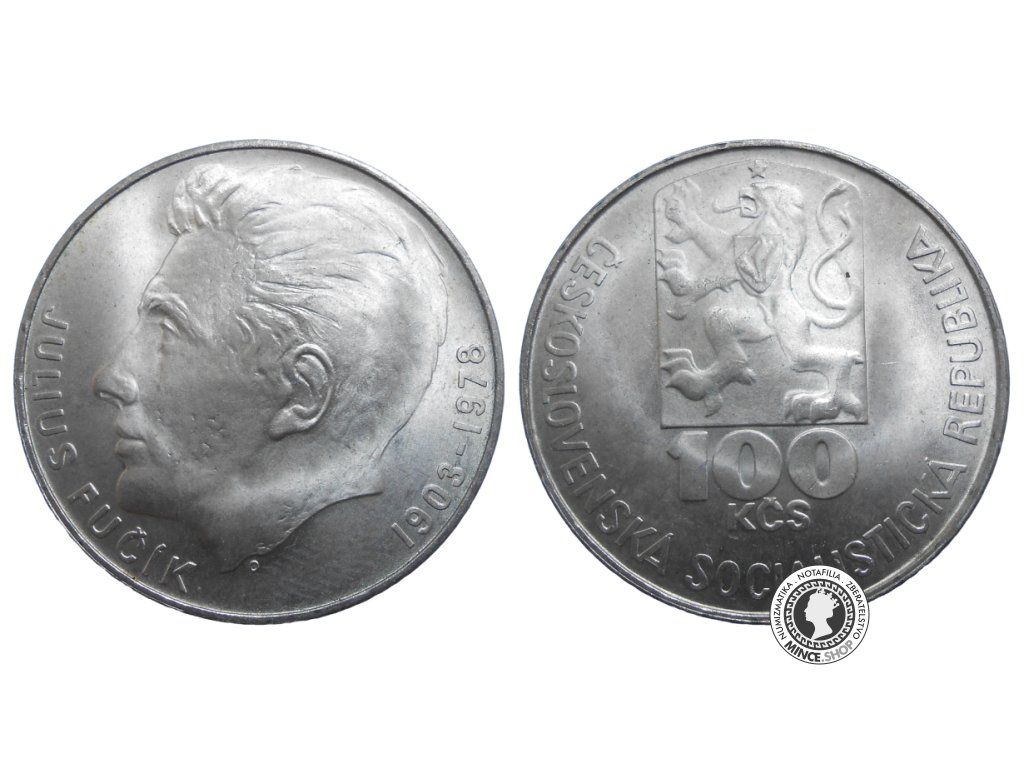 100 Kčs/1978 - Július Fučík - 75. výročie narodenia - kvalita PF 67