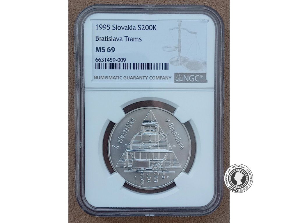 200 Sk/1995 - Prvá električka na Slovensku v Bratislave - 100. výročie začatia premávky - kvalita MS 69
