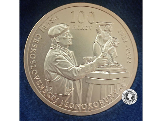 Zlatá medaila - 100.výročie začatia razby prvej československej jednokorunovej mince