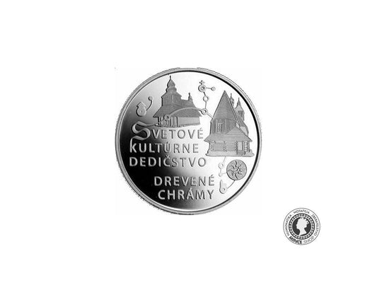Strieborná minca Ag Proof 10€ / 2010 - Drevené chrámy v slovenskej časti karpatského oblúka