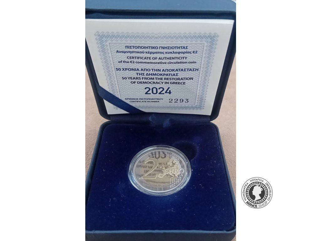 2 euro 2024 Grécko PROOF - 50.years from the restoration of democracy in Greece