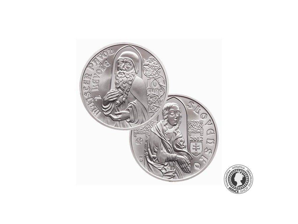 Strieborná minca Ag Proof 10€ / 2012 - Majster Pavol z Levoče