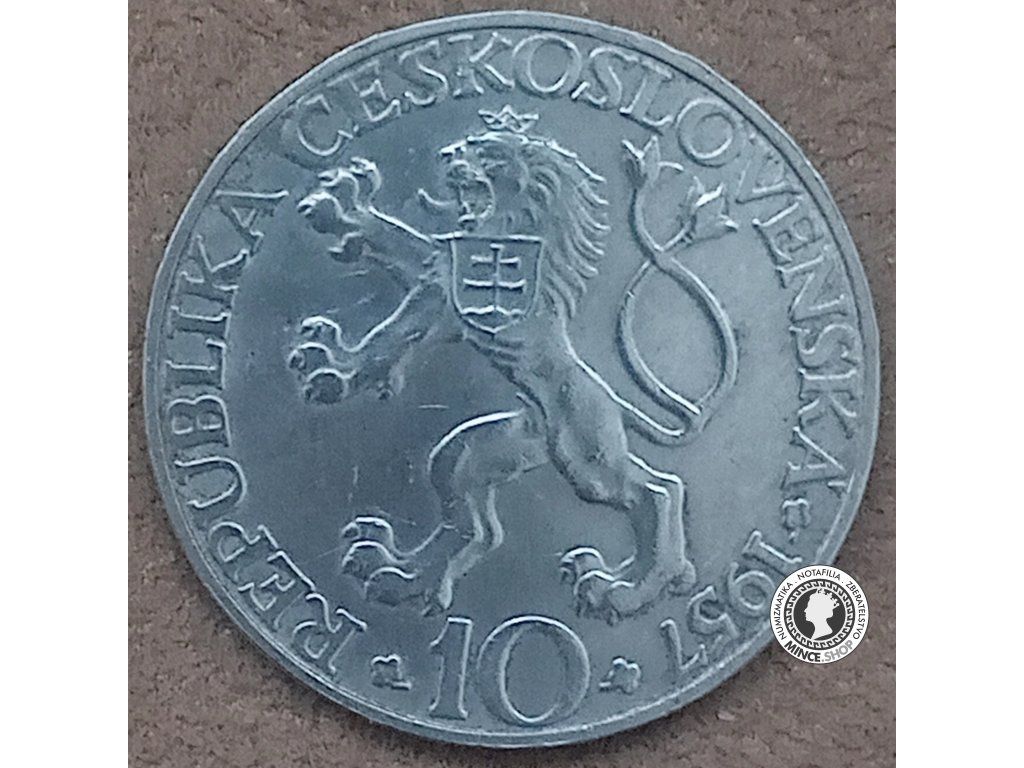 Strieborná minca 10kcs / 1957 - Willenberg 250. let inžinierských škôl v Praze - kvalita BK 0/0