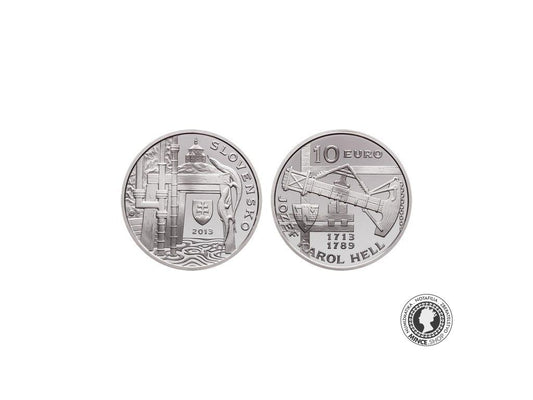 Strieborná minca Ag Proof 10€ / 2013 - Jozef Karol Hell - 300. výročie narodenia
