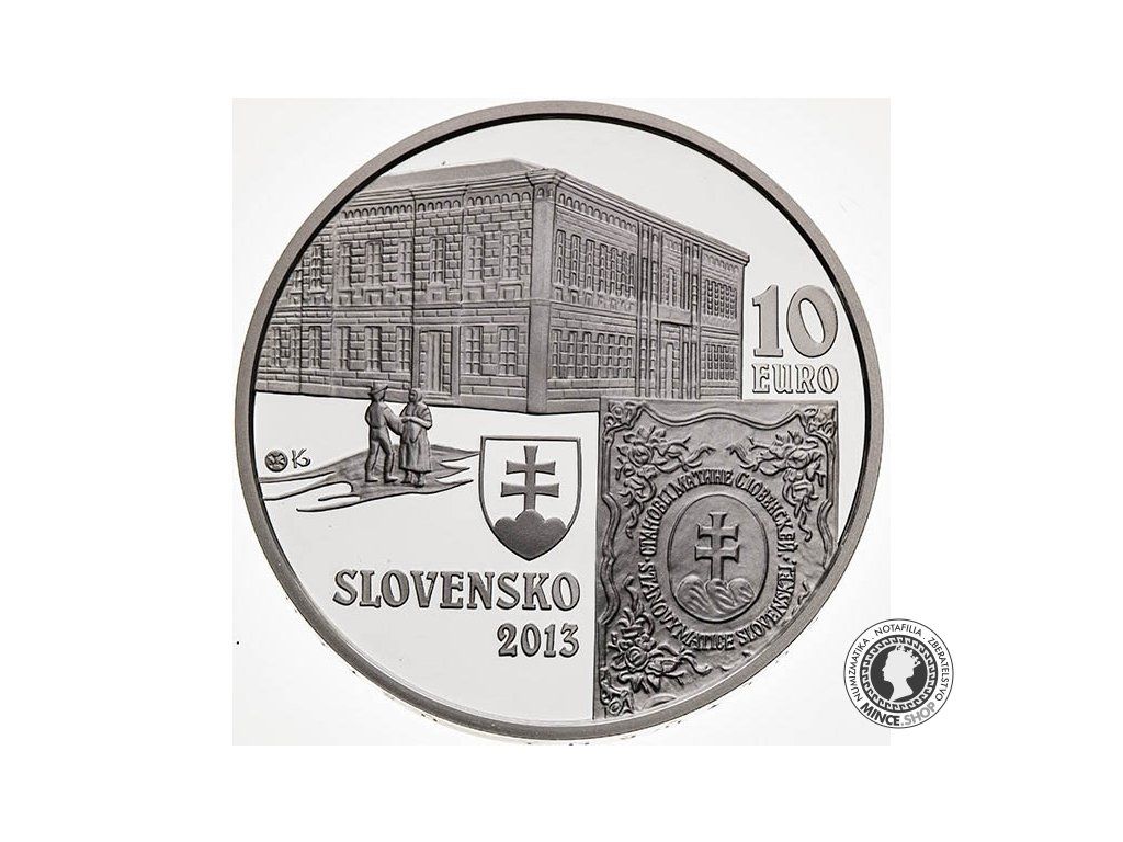 Strieborná minca Ag Proof 10€ / 2013 - Matica slovenská – 150. výročie založenia