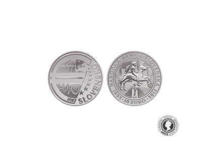 Strieborná minca Ag Proof 10€ / 2013 - NBS - Národná banka Slovenska - 20. výročie vzniku