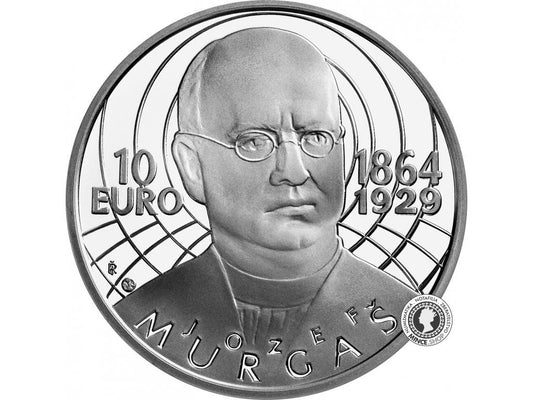 Strieborná minca Ag Proof 10€ / 2014 - Jozef Murgaš – 150. výročie narodenia
