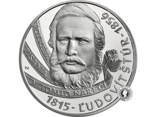 Strieborná minca Ag Proof 10€ / 2015 - Ľudovít Štúr – 200. výročie narodenia