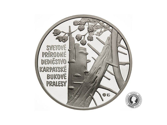 Strieborná minca Ag Proof 10€ / 2015 - Karpatske Bukove Pralesy