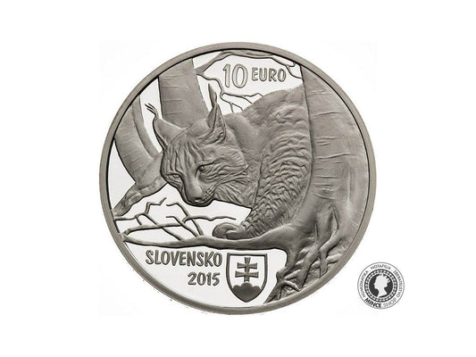 Strieborná minca Ag Proof 10€ / 2015 - Karpatske Bukove Pralesy
