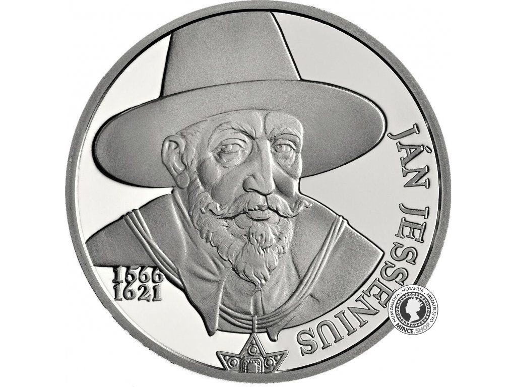 Strieborná minca Ag Proof 10€ / 2016 - Jan Jesenius - 450. výročie narodenia