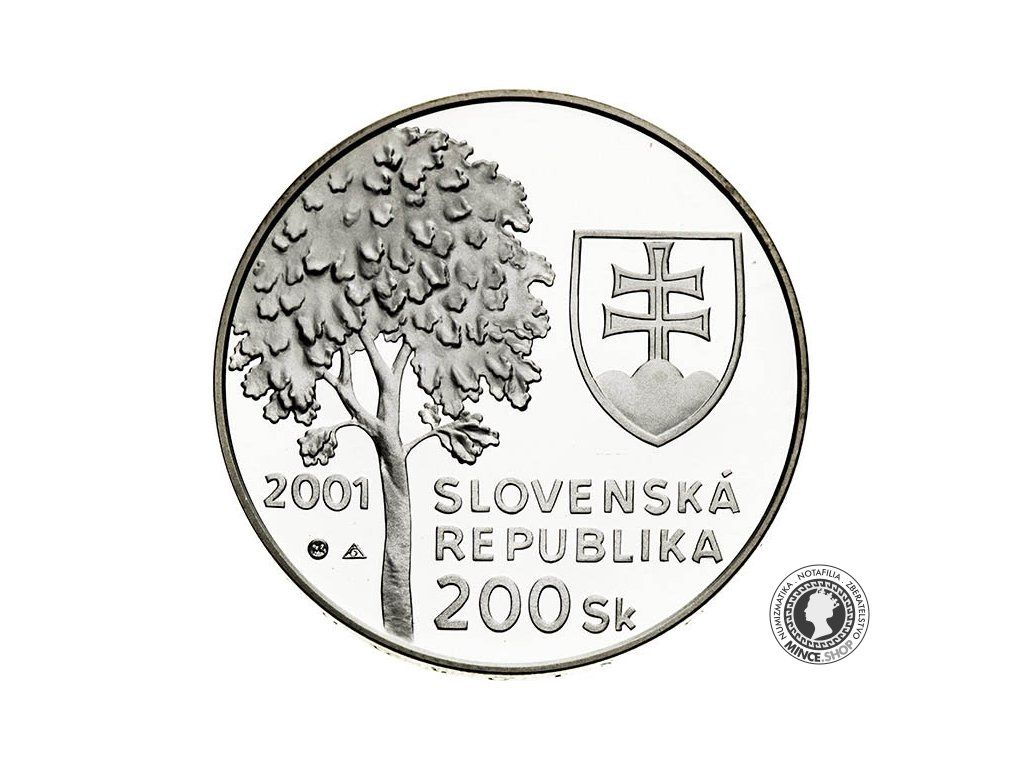 Strieborná minca proof 200 Sk/2001 - Alexander Dubček - 80. výročie narodenia