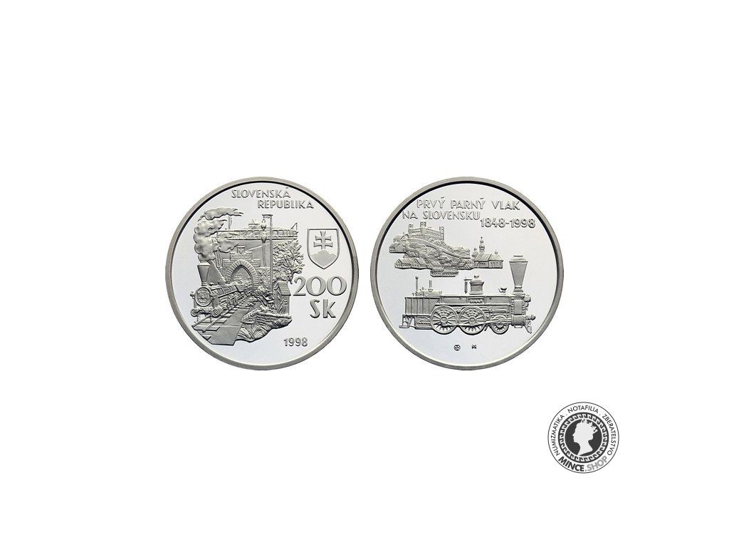 200 Sk/1998 - Prvý parný vlak na Slovensku - 150. výročie príchodu - BK