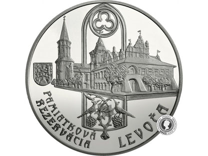 Strieborná minca Ag Proof 20€ / 2017 - Pamiatková rezervácia Levoča a 500. výročie dokončenia hlavného oltára v Kostole sv. Jakuba