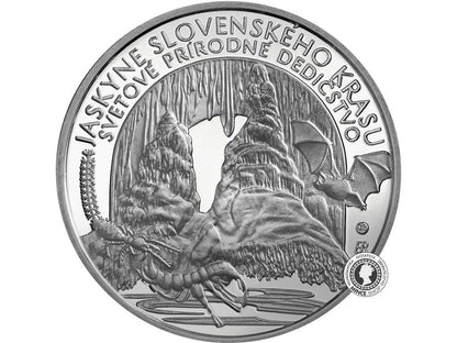 Strieborná minca Ag Proof 10€ / 2017 - Jaskyne Slovenskeho Krasu