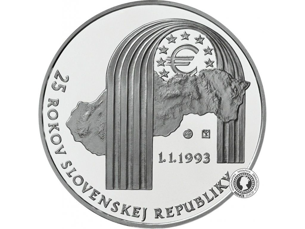 Strieborná minca Ag Proof 25€ / 2018 - Vznik Slovenskej republiky – 25. výročie