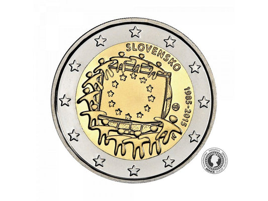 Slovensko 25 x 2 euro 2015 - 30 rokov vlajky EÚ - rollka / roll UNC