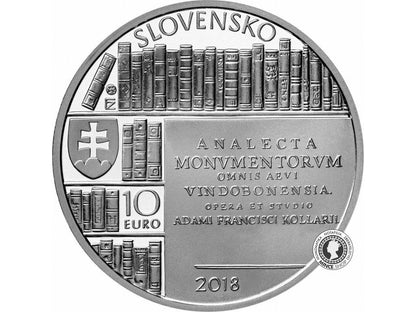 Strieborná minca Ag Proof 10€ / 2018 - Adam František Kollár – 300. výročie narodenia