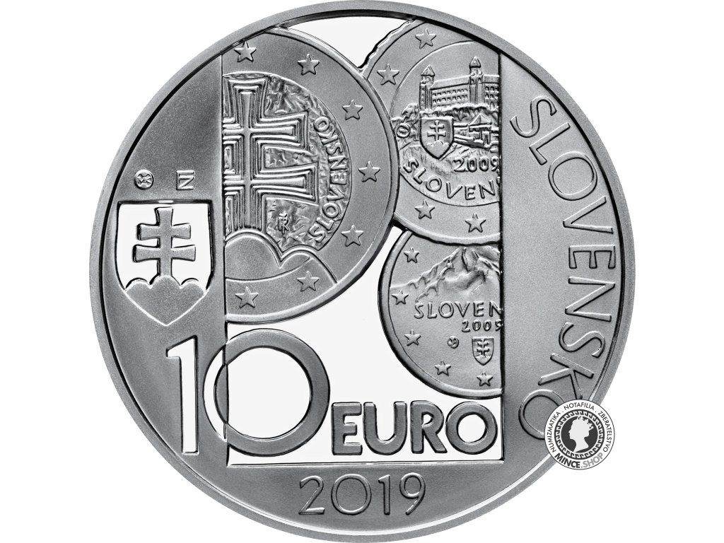 Strieborná minca Ag Proof 10€ / 2019 - Zavedenie EURA