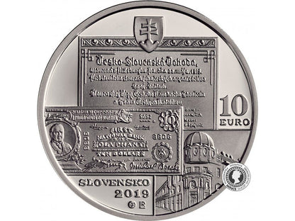 Strieborná minca Ag Proof 10€ / 2019 - Michal Bosák – 150. výročie narodenia