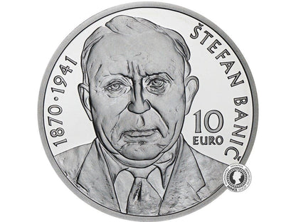 Strieborná minca Ag Proof 10€ / 2020 - Stefan Banič - 150. výročie narodenia