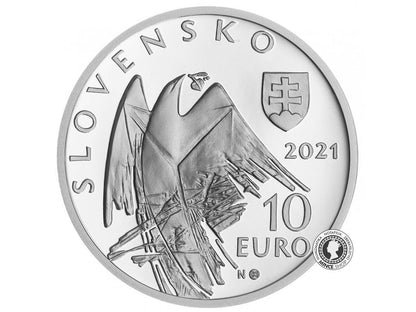Strieborná minca Ag Proof 10€ / 2021 - Alexander Dubček - 100.výročie narodenia