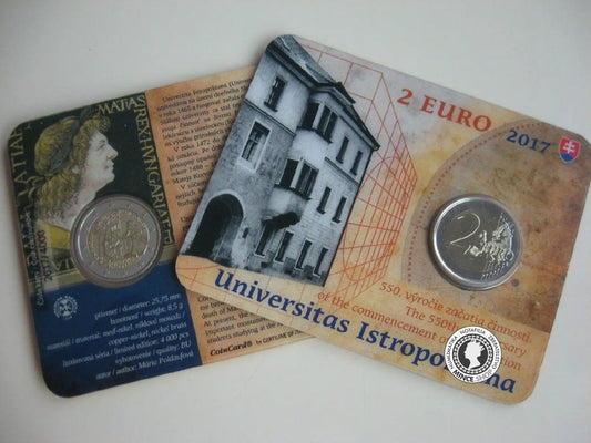 Slovakia 2 Euro Coin - Universitas Istropolitana 2017 - Coincard