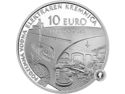 Strieborná minca Ag Proof 10€ / 2021 - Elektraren Kremnica 100.výročie