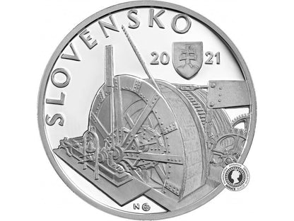 Strieborná minca Ag Proof 10€ / 2021 - Elektraren Kremnica 100.výročie