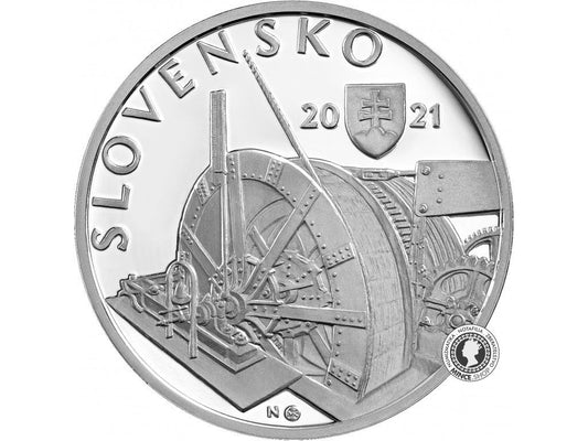 Strieborná minca Ag Proof 10€ / 2021 - Elektraren Kremnica 100.výročie