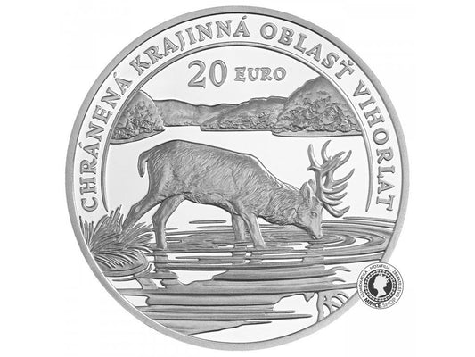 Strieborná minca proof 20 eur / 2023 Chránená krajinná oblasť Vihorlat