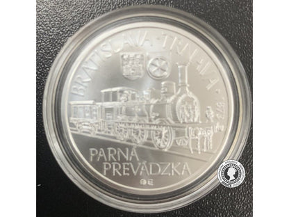 Strieborná minca BK 10 eur / 2023 - Prvá parná lokomotíva medzi Bratislavou a Trnavou – 150. výročie