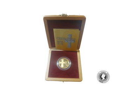 Zlatá replika mince 10 SK Au Proof 2008 Zlatý odrazok "R"